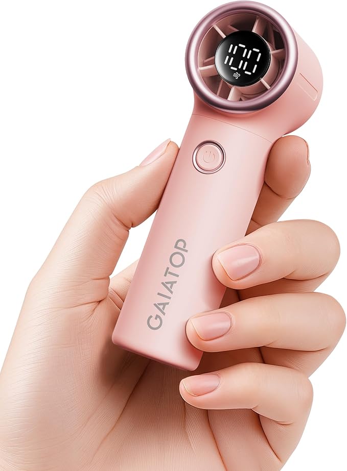 Gaiatop Mini Portable Handheld Fan, 4000mAh [15h Max Runtime] Personal Turbo Fans Pocket Size, High Speed 1-100 Adjustable Small Hand Fan, Outdoor Travel Concert Essentials, Gifts for Women Men, Pink