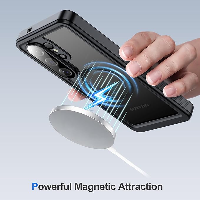 ANTSHARE IP68 Waterproof Case for Samsung Galaxy S26 Ultra [2026] - MagSafe Compatible, Built-in Screen/Lens Protector - Shockproof Full Body Protection for Swimming/Outdoor, Black-Translucent Matte