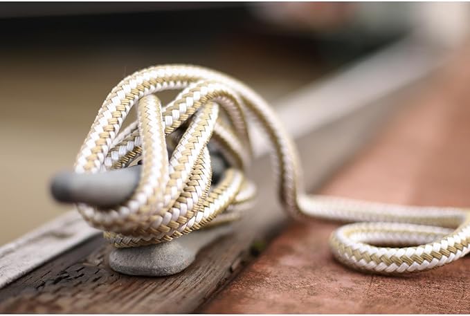 CDL3825WG, Dock Line, 3/8" Diameter - 25' Length, Double Braid, White Gold