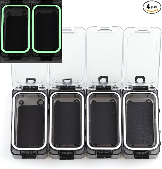 Tackle Box Organizer - 4PC Small Boxes with Magnetic & Waterproof Tackle Trays, Luminous Tackle Storage System, Portable Customizable Compartments for Fishing Gear Organization On-the-Go (Anglers)