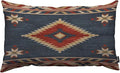 TKS MITLAN Southwest Diamond Blue Red Pillow Covers 12 x 20 Inch Indian Style on Blue Background Decorative Throw Pillow Covers Linen Cushion Case for Sofa Couch