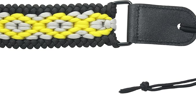 Ten Point Gear® 550 Paracord Guitar Strap - Full Grain Leather Ends for Music Playing Comfort, Stability, and Durability.