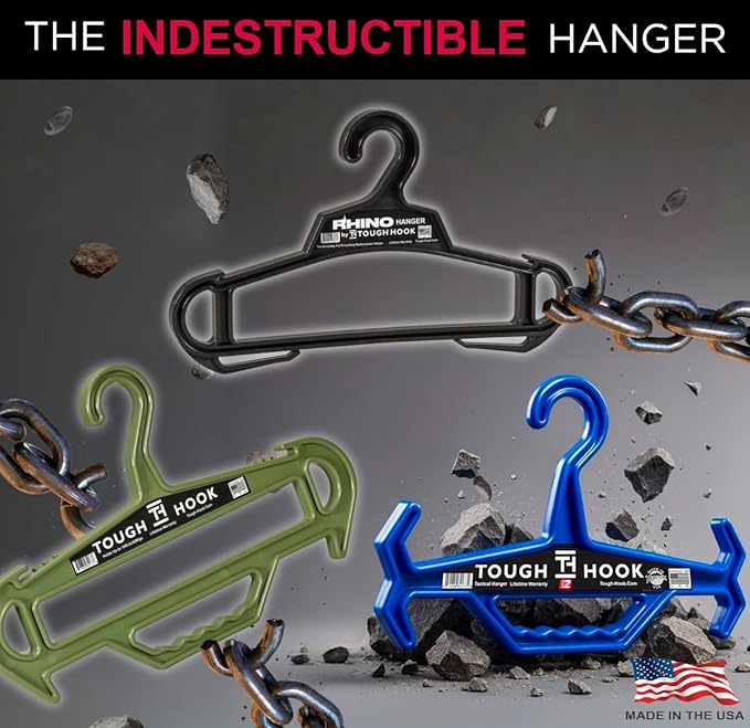 Original Xtreme KRYSTAL Translucent Heavy Duty Clear Hangers | American Made |Anti-Slip Tactical Hanger for Police Gear,Scuba Gear & Dive BCD,ABS Resin 200-lb Capacity Wetsuit Hanger Tough Hook-1 Pack