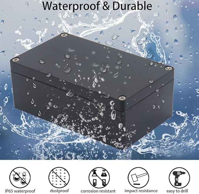 Project Box ABS Black Electrical Boxes IP65 Outdoor Waterproof Box Electronic Junction Box Power Enclosure with Cable Glands for DIY Project 2.5x2.3x1.38 inch (63 x 58 x 33 mm)