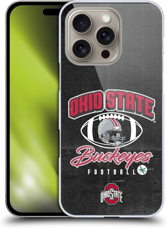 Head Case Designs Officially Licensed Ohio State University Vintage Football Graphics Hard Back Case Compatible with Apple iPhone 16 Pro
