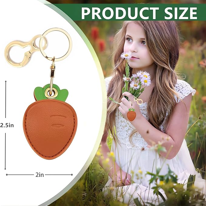Leather Keychain Holder Case Compatible with AirTag,Cute air tag Cover with Keychain Ring,GPS Tracker Case for Keys