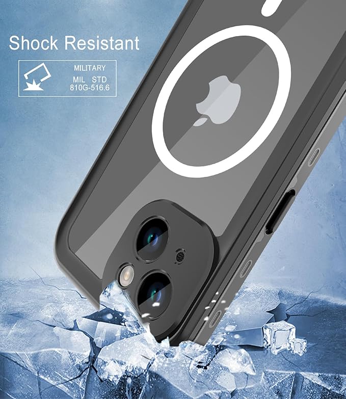 for iPhone 15 Plus Case Waterproof | Shockproof Dust Proof Phone Case Cover with Screen Protector for iPhone 15 Plus - Clear