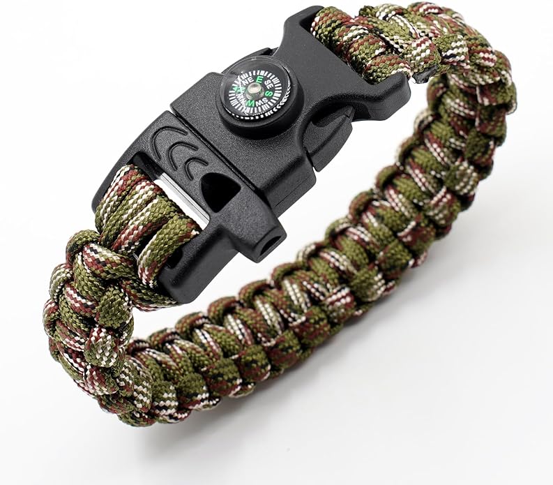 8 Pack Emergency Survival Bracelet with Whistle and Compass,Survival Kit,Wildness Emergency Survival Kit for Camping,Outdoor Travel, Hiking