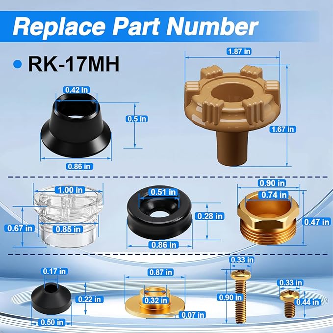 Outside Wall Faucet Repair Kit Compatible with Woodford Model 17, Sillcock Metal Wheel Handle Repair Kit Replace# RK-17MH