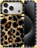 for iPhone 17 Pro Case Luxury Golden Decoration for Girl Women Soft TPU Shockproof Protective Hard PC Back for iPhone 17 Pro Crazy Pattern Seamless Gold Chain Leopard