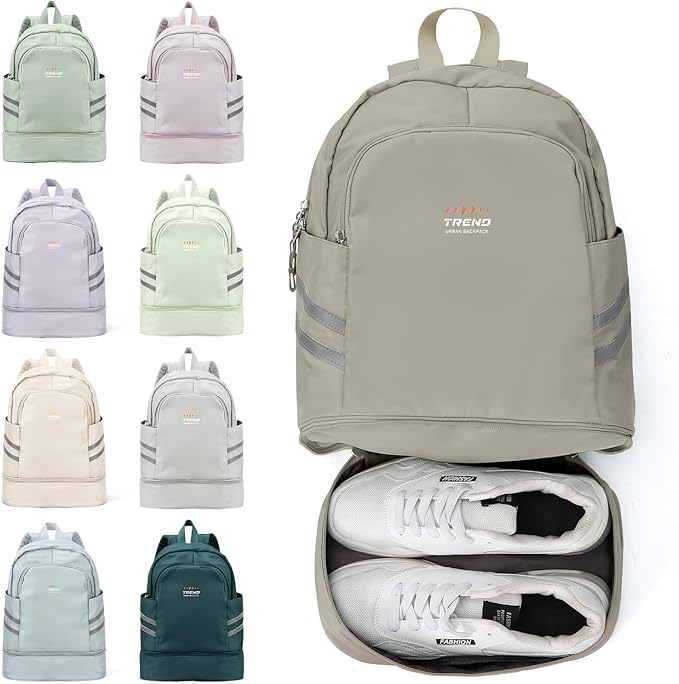 coofay Gym Backpack For Women Waterproof Backpack With Shoe Compartment Lightweight Travel Backpack Sports Backpacks Small Gym Bag