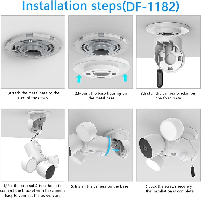 Eave Mount for Google Nest Cam with Floodlight - Outdoor Floodlight Security Camera Bracket (White)