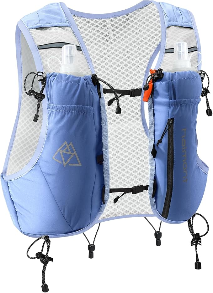 Haimont Running Hydration Vest with Water Bottles for Men Women, Lightweight 10L Hydrated Vest Pack for Trail Running, Hiking