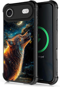 for iPhone 17 Air Case,for MagSafe Graphic Design for Girl Boy Soft Silicone Hard Acrylic Shock Protection Designed for iPhone 17 Air Star Cave Hungry Wolf Pattern