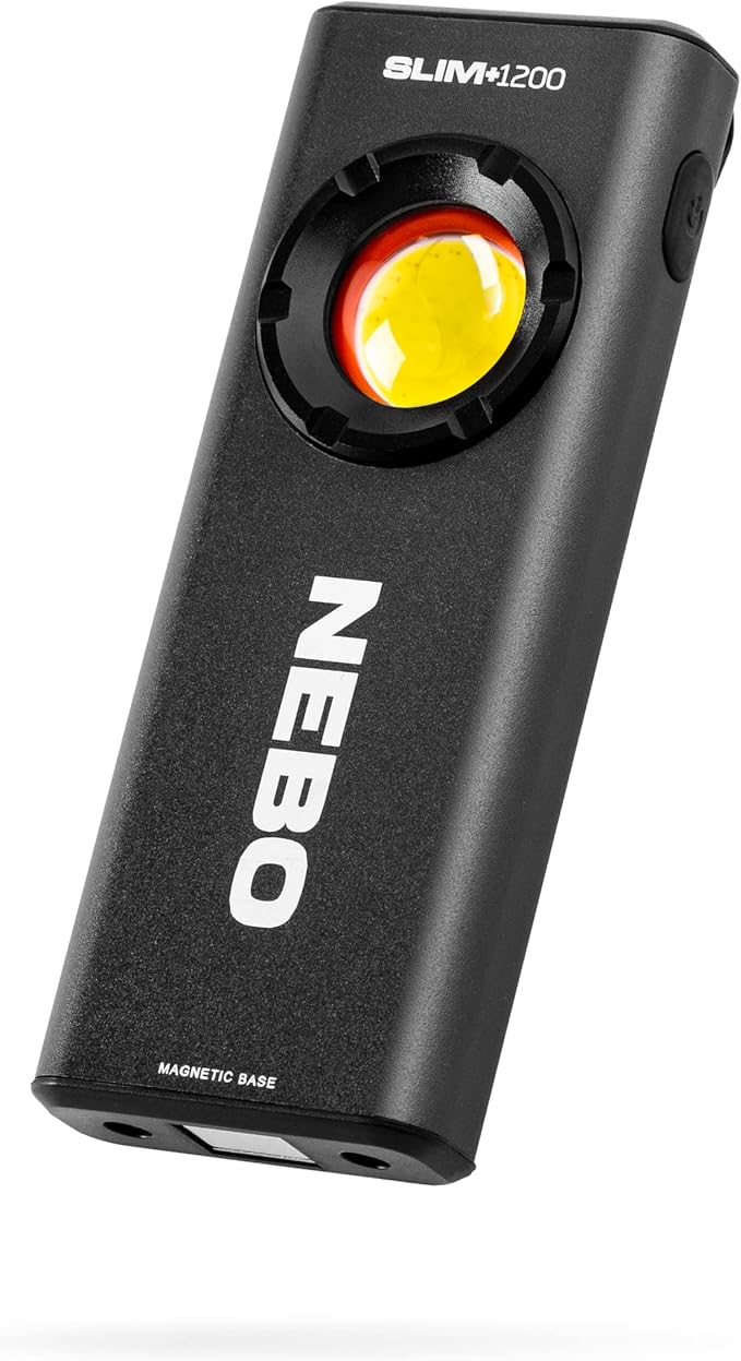 NEBO Slim+ 1200 Pocket Light | USB-C Rechargeable 1200 Lumen Pocket Light, 7 Light Modes, Portable, Magnetic Clip, Waterproof and Impact Resistant — Black