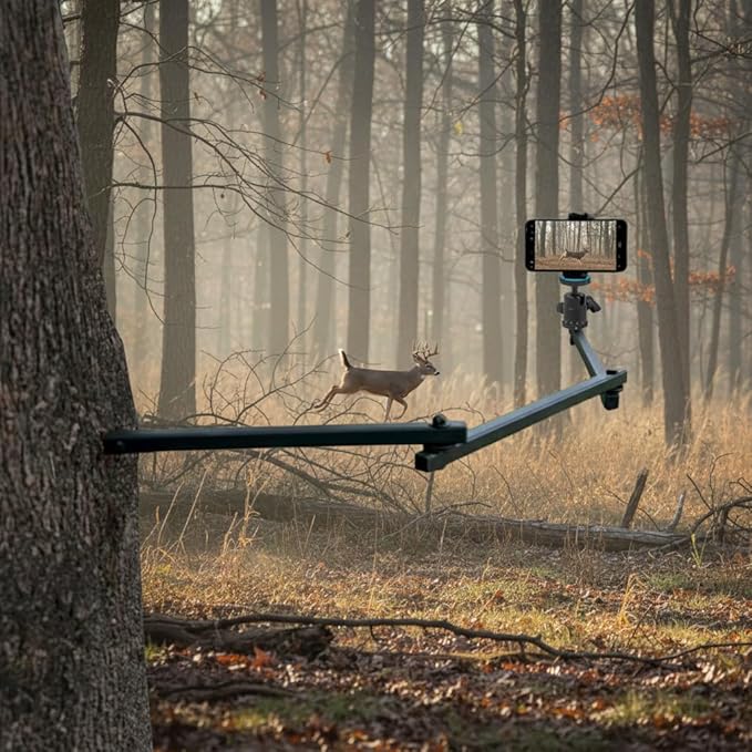 Tree Stand Phone Mount for Hunting,Camera Arm for Hunting,Treestand Phone Holder for Self Filming Hunts, Compatible Gopro,Trail Camera, iPhone, Mevo Start