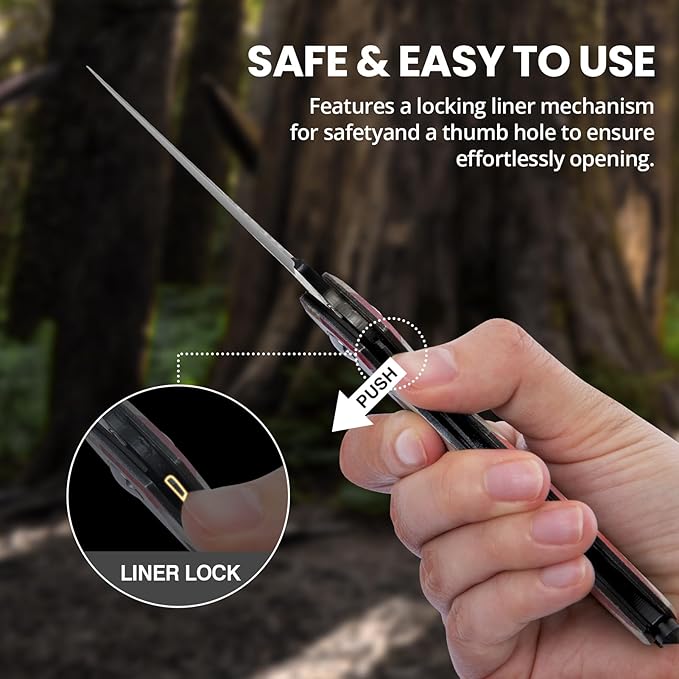 FUNBRO Multitool Carabiner Knife Tools for Men, Cool Gadgets Survival Gear with Folding Knives, Bottle Opener, Window Breaker and Screwdriver for Hiking Camping, 7-in-1 EDC Multi Tool (USA Flag)