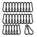 Black Carabiner, Heavy Duty Galvanized Steel Spring Snap Hook Carabiner Clips with 220LBS Holding Capacity, Ideal for Outdoor, Hammock, Swing and Travel (30PCS M5 2Inch)