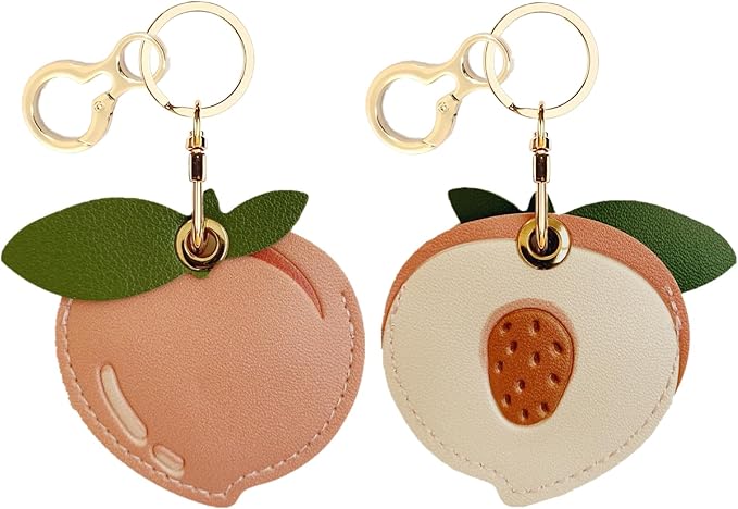 Leather Keychain Holder Case Compatible with AirTag,Cute air tag Cover with Keychain Ring,GPS Tracker Case for Keys