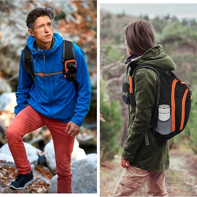 Esup 15L Small Hiking Backpack Foldable Lightweight Travel Day Pack Packable Camping Backpack for Women Men (Black)