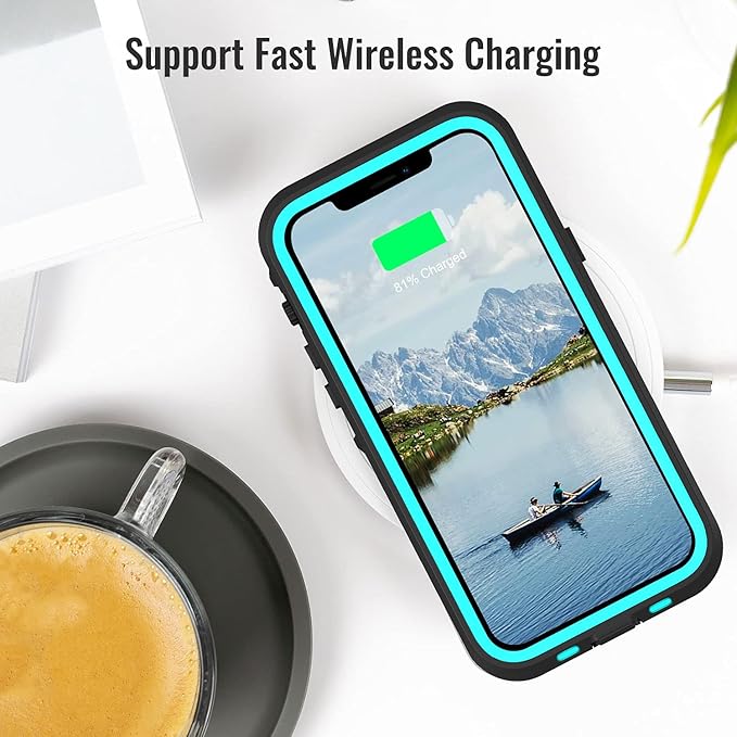Waterproof Phone Case Compatible with iPhone 13 Pro, IP68 Waterproof Shockproof Dust-Proof Phone Case with Built in Screen Protector, Full Body Protective Case (Teal, iPhone 13 Pro)