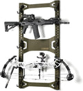 Savior Equipment Horizontal Steel Wall Mount Firearm Rifle Display Rack, Compound Bow Shotgun Carbine Gun Sword Tactical Vest Gear Hanger Free-Standing Indoor Storage Organizer, 10 Mounting Hooks