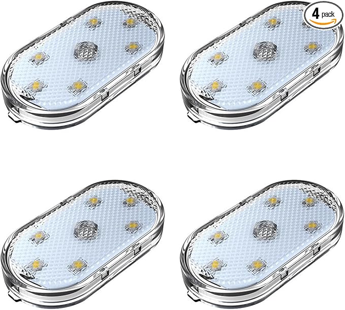 Mini LED Closet Light Wireless Touch Light USB Rechargeable Multi Color Cabinet Lighting for Bedroom Wardrobe Counter Kitchen (4Pcs/Pack) (Colorful)