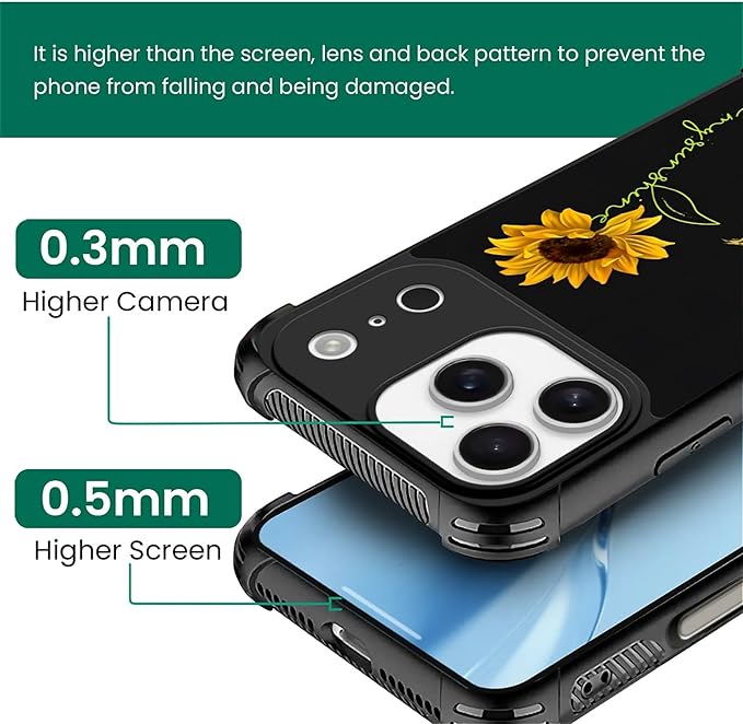 for iPhone 17 Pro Case,for MagSafe Graphic Design for Girl Boy Soft Silicone Hard Acrylic Shock Protection Designed for iPhone 17 Pro Pig Sunflower Yellow Sunshine Pattern
