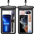 XL Large Waterproof Cell Phone Pouch - 2 Pack Underwater Clear Phone Holder Protector - Universal Water Proof Dry Bag Case with Neck Lanyard for iPhone, Samsung Galaxy, Beach, Swimming Pool