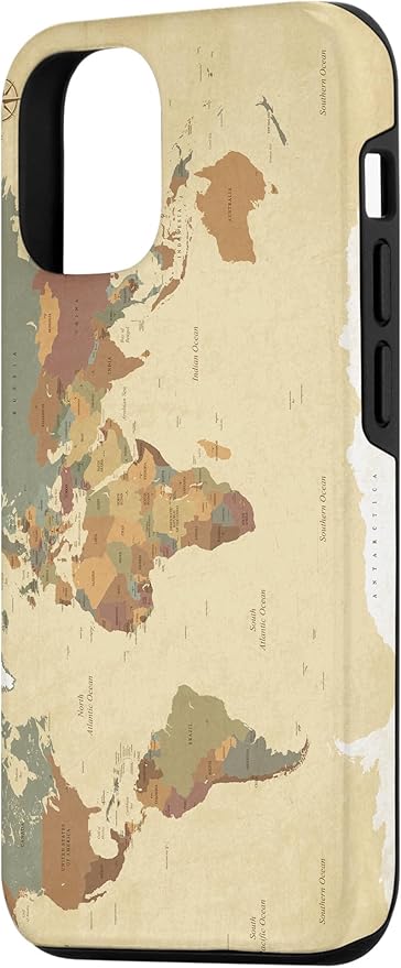 Globe Map Smartphone Cell Cover Gift World Map Pattern Phone Case for iPhone 12/12 Pro
