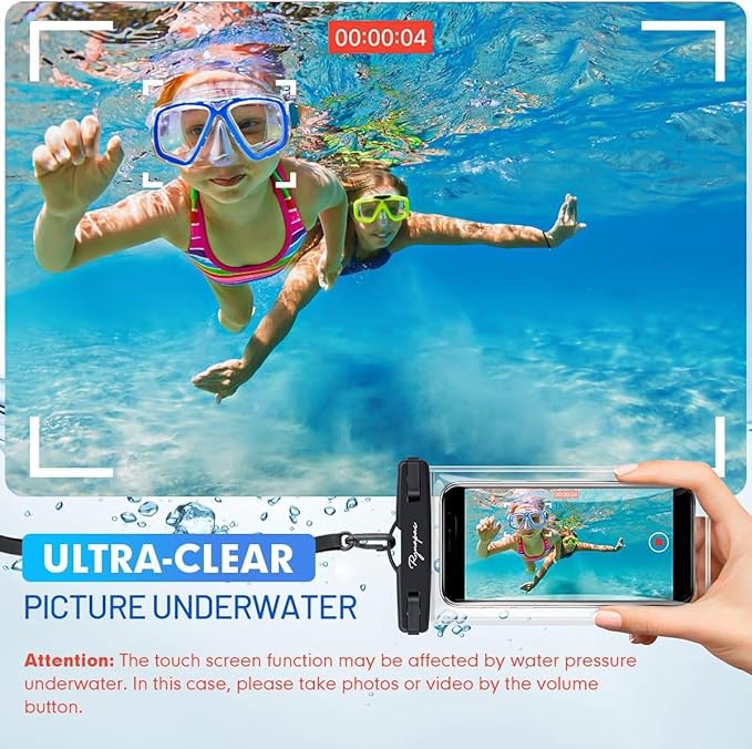 Rynapac IPX8 Waterproof Phone Pouch - 8.5in, 2 Pack Waterproof Phone Case for iPhone 17 16 15 Pro Max, Galaxy S26 S25 Ultra, Cellphone Dry Bag with Lanyard for Beach Vacation Travel Cruise Essentials