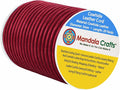 Mandala Crafts Round Genuine Burgundy Leather Cord for Jewelry Making – 3mm Cowhide Leather Rope String Lace for Kumihimo – 20 Yards Cowhide Craft Cording Spool