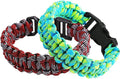 Sportmusies Paracord Wristband for Outdoor Sport Tactical Survival Parachute Bracelet, Essential for Hiking Travelling Camping Gear Pack of 2, red&light blue