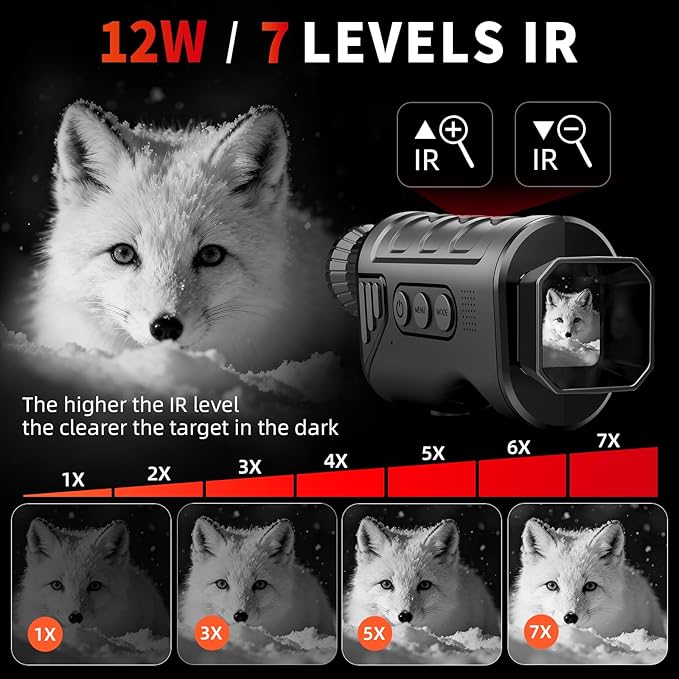 Night Vision Monocular, 2026 Upgraded Portable Handheld Scope for Hunting, Camping, Digital Infrared Night Vision Goggles with 16X Zoom and 2500mAh Battery, Support 1080P Camera & Video Recording