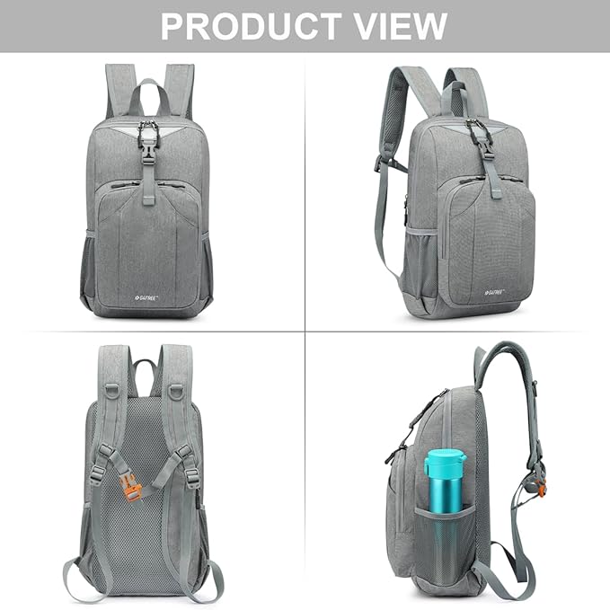 G4Free Mini 10L Hiking Daypack Small Hiking Backpack Cycling Compact Shoulder Backpack Outdoor for Men Women(Light Grey)