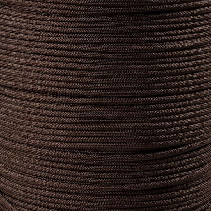 Paracord Planet Solid Color 550lb Paracord – 7 Strand Type III Nylon Cord for Indoor and Outdoor Tasks – Coffee Brown (100 ft)