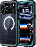 Red2Fire for iPhone 17 Pro Case Waterproof, [Built-in Screen Protector & Camera Protector][Compatible with MagSafe][Full Body Shockproof][IP68 Waterproof][Dustproof] Phone Case 6.3" Blue/Clear