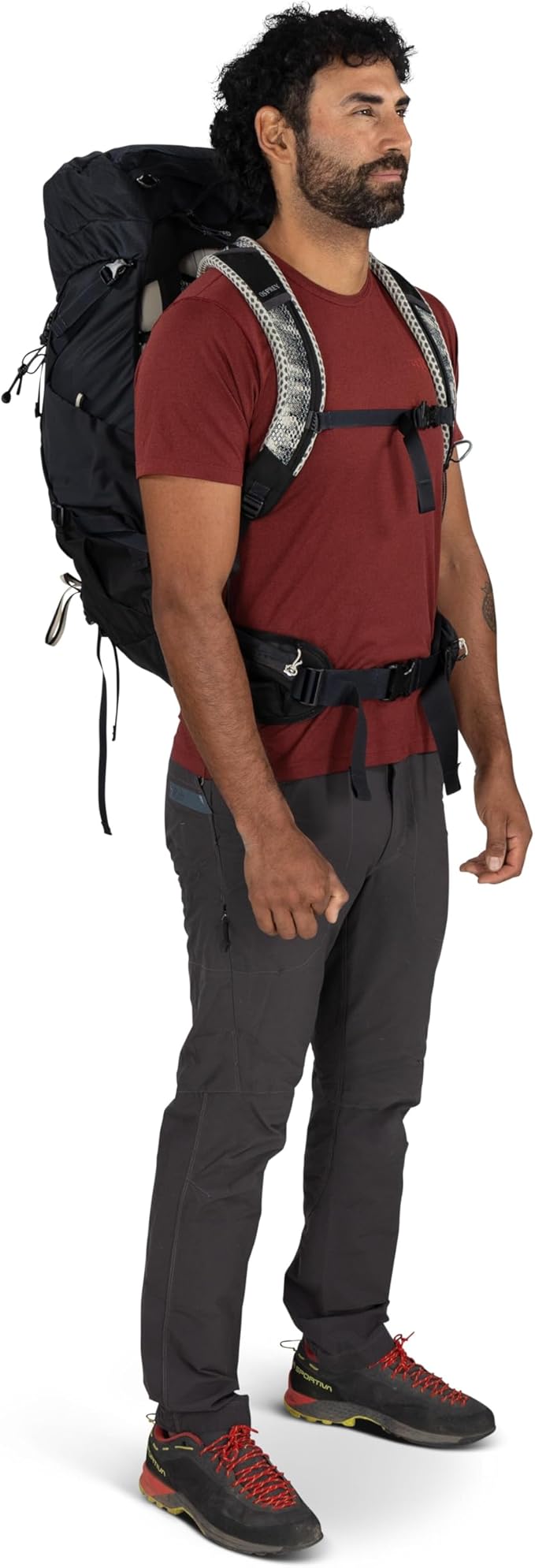 Osprey Stratos 36L Men's Hiking Backpack - Lightweight Backpacking Pack with Waterproof Raincover - Camping Bag, Pine Leaf