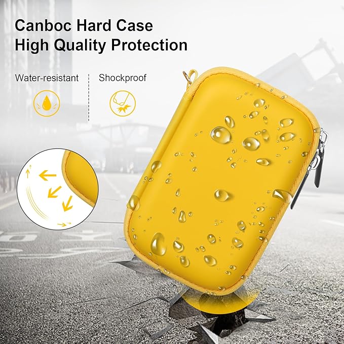 Canboc Carrying Case for Kodak PIXPRO WPZ2 Rugged Waterproof Digital Camera, Mesh Pocket fits USB Cable, Yellow (Case Only)