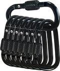 YUCHIYA 8 Pack D-Shape Carabiner Clasp with Screw Gate, 2.2 Inch Mini Keychain Clip Key Chain Buckle, Aluminum Alloy Keyrings Hook for Outdoor Hiking not for Climbing