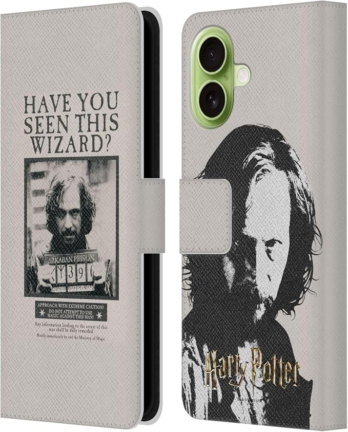 Head Case Designs Officially Licensed Harry Potter Sirius Black Poster Prisoner of Azkaban II Leather Wallet Case Compatible with Apple iPhone 17