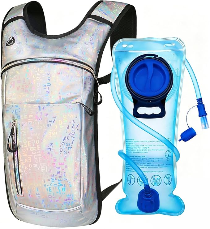 Hydration Backpack, Water Backpack with 2L Hydration Bladder, Rave Backpack Hydration Pack, Festival Essential for Raves, Hiking, Cycling, Climbing, Running, Outdoor, Camping and More