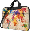 Vintage World Map Laptop Bag, Watercolor Laptop Case Sleeve Women Men Messenger Shoulder Bag Tablet Computer 15.6 Inch