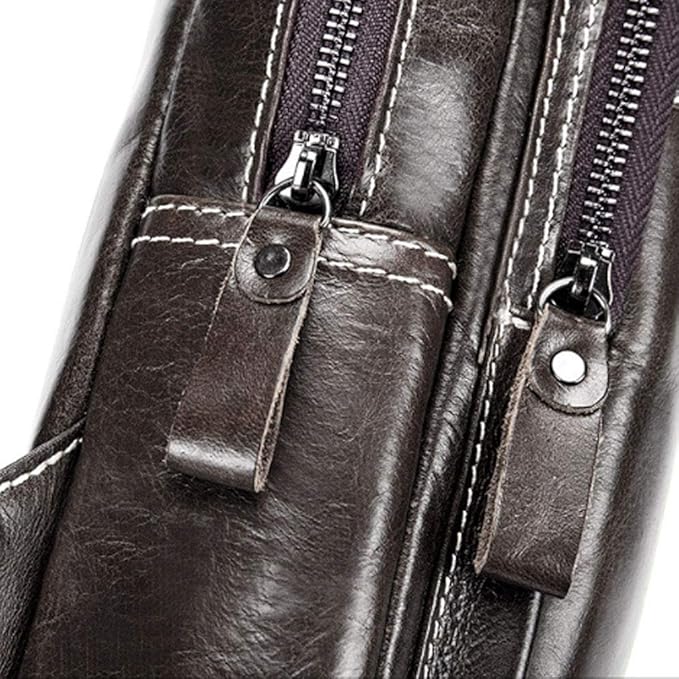 Leather Sling Bag Backpack Daypack Handbag for Men Women Outdoor Travel Camping Fishing Hunting Hiking Crossbody Shoulder Chest Pack Bags