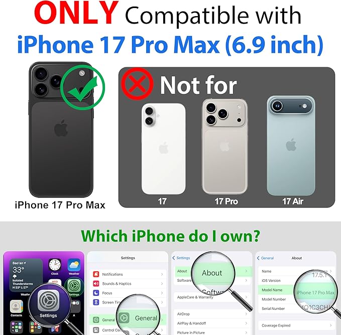 SPORTLINK for iPhone 17 Pro Max Case, IP68 Waterproof Military Protective Full Body Heavy Duty Shockproof 360 Sealed Dustproof with Camera Screen Protector Cover for i Phone 17 Pro Max 6.9" M/Black