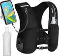 MOKURA Running Vest for Women Men, Lightweight Hydration Vest with 500ML Soft Flask & Phone Holder, Reflective Running Backpack, Adjustable Run Pack Water Bottle, Runner Marathon Essentials