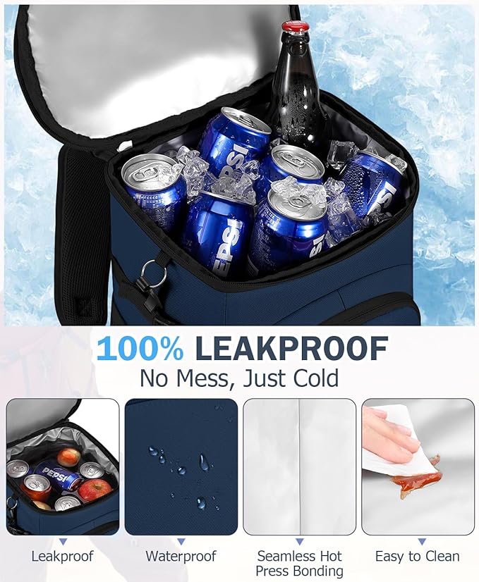 Cooler Backpack, 22L Waterproof Soft Backpack Coolers Leak Proof Beach Backpack Insulated Picnic Lunch Bag for Fishing Camping,Beach,Hiking,Travel