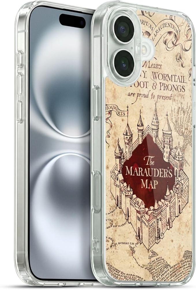 Head Case Designs Officially Licensed Harry Potter The Marauder's Map Prisoner of Azkaban II Gel Case [Military Grade Protection] Compatible with Apple iPhone 16 Plus and Compatible with MagSafe