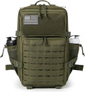 QT&QY 25L/45L Military Tactical Backpack For Men Molle Daypack 3 Day Bug Out Bag Hiking Rucksack With Bottle Holder