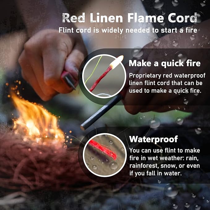 WILDAIR Paracord Survival Paracord Parachute Fire Cord Survival Ropes 4-in-1 U.S. Military Type III with Integrated Fishing Line Fire-Starter Tinder